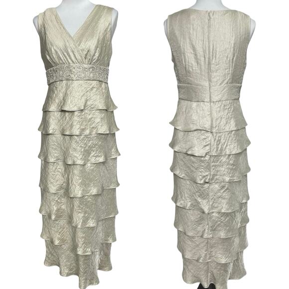 EUC - R & M Richards Layered Metallic Dress - Picture 1 of 6